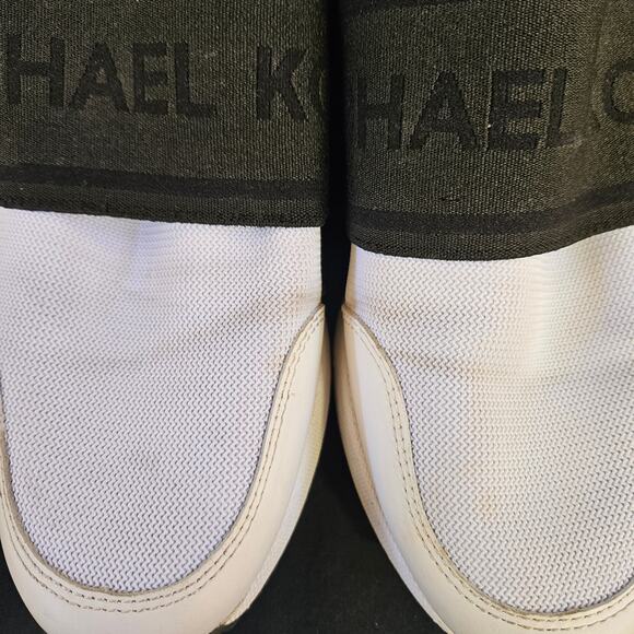 Michael Michael Kors Felix Nylon and Logo Trainer Shoes Size 8.5M Black White - Picture 5 of 11